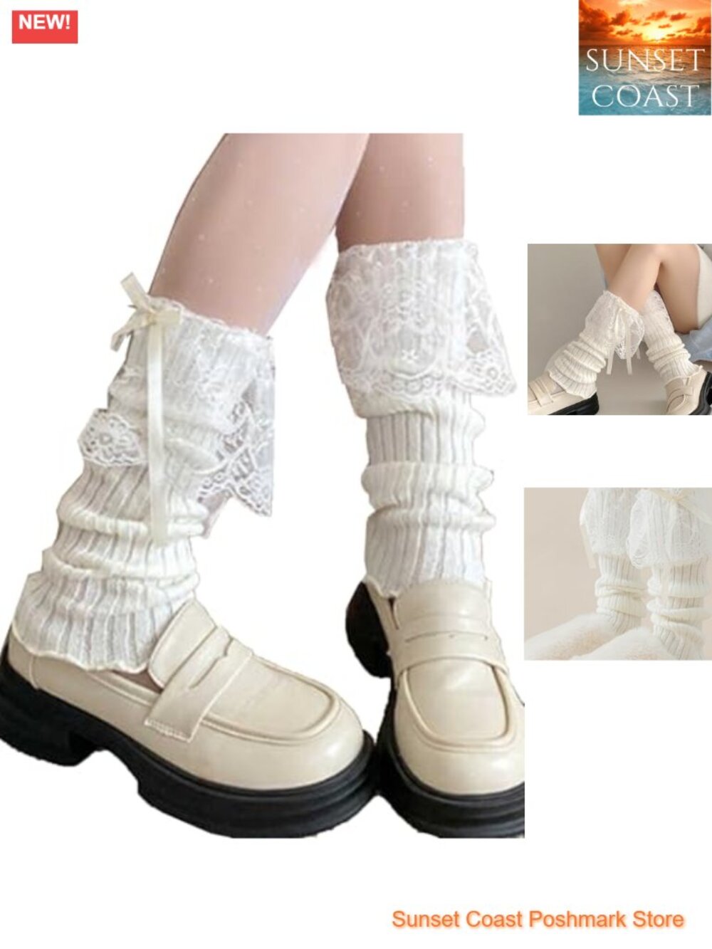 Rib Knit Leg Warmers Over the Calf Knee High Boot Socks Women